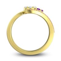 Simple Floral Pave Zubha Ring