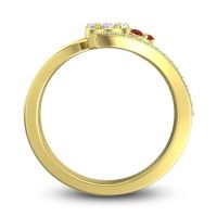 Simple Floral Pave Zubha Ring