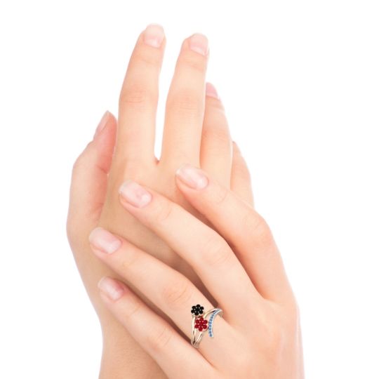 Simple Floral Pave Zubha Ring