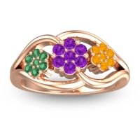 Amethyst Fashion Ring In 14K Rose Gold With Emerald And Citrine – Arama Simple Ring