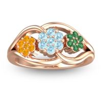 Aquamarine Fashion Ring In 14K Rose Gold With Citrine And Emerald – Arama Simple Ring