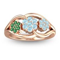 Aquamarine Fashion Ring In 14K Rose Gold With Emerald – Arama Simple Ring