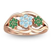 Aquamarine Fashion Ring In 14K Rose Gold With Emerald – Arama Simple Ring