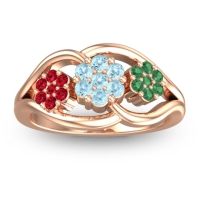 Aquamarine Fashion Ring In 14K Rose Gold With Ruby And Emerald – Arama Simple Ring