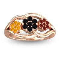 Black Onyx Fashion Ring In 18K Rose Gold With Citrine And Garnet – Arama Simple Ring