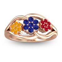 Blue Sapphire Fashion Ring In 14K Rose Gold With Citrine And Ruby – Arama Simple Ring