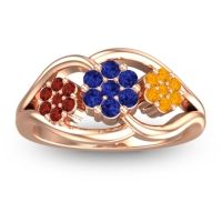 Blue Sapphire Fashion Ring In 14K Rose Gold With Garnet And Citrine – Arama Simple Ring