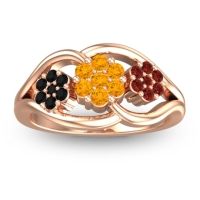 Citrine Fashion Ring In 18K Rose Gold With Black Onyx And Garnet – Arama Simple Ring