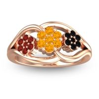 Citrine Fashion Ring In 18K Rose Gold With Garnet And Black Onyx – Arama Simple Ring