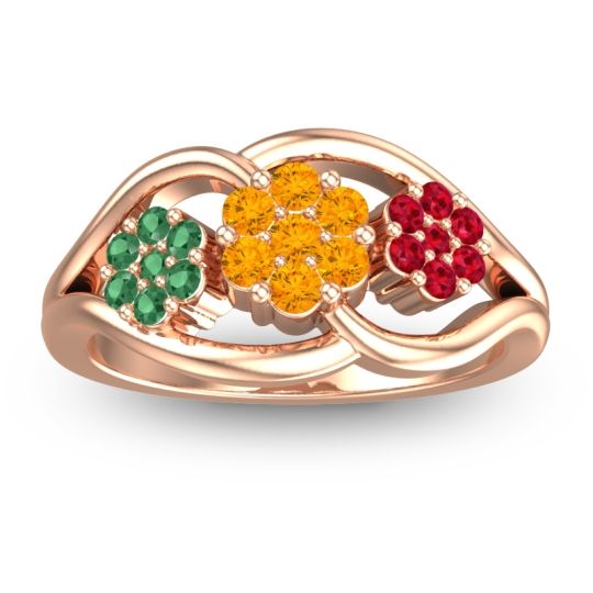 Simple Floral Pave Arama Ring