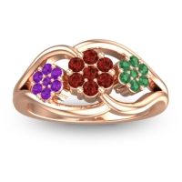 Garnet Fashion Ring In 14K Rose Gold With Amethyst And Emerald – Arama Simple Ring