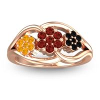 Garnet Fashion Ring In 18K Rose Gold With Citrine And Black Onyx – Arama Simple Ring