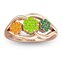 Peridot Fashion Ring In 14K Rose Gold With Citrine And Emerald – Arama Simple Ring