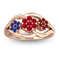 Ruby Fashion Ring In 14K Rose Gold With Blue Sapphire And Garnet – Arama Simple Ring