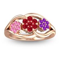 Ruby Fashion Ring In 14K Rose Gold With Pink Tourmaline And Amethyst – Arama Simple Ring