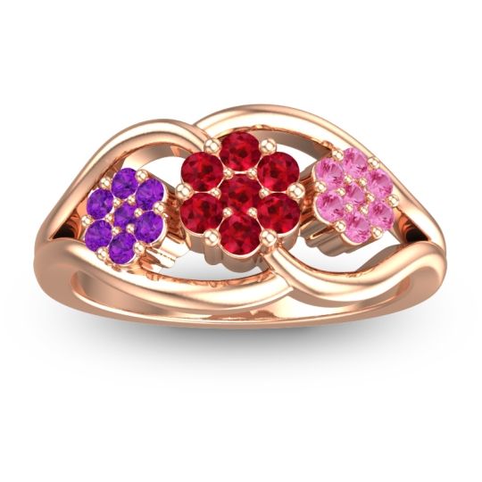 Simple Floral Pave Arama Ring