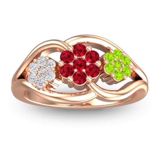 Simple Floral Pave Arama Ring