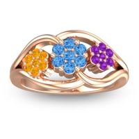 Swiss Blue Topaz Fashion Ring In 18K Rose Gold With Citrine And Amethyst – Arama Simple Ring