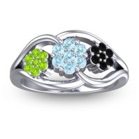Aquamarine Fashion Ring In 18k White Gold With Peridot And Black Onyx – Arama Simple Ring