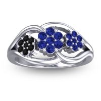Blue Sapphire Fashion Ring In 14k White Gold With Black Onyx – Arama Simple Ring