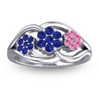 Blue Sapphire Fashion Ring In 14k White Gold With Pink Tourmaline – Arama Simple Ring