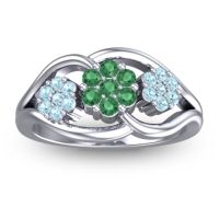 Emerald Fashion Ring In 14k White Gold With Aquamarine – Arama Simple Ring