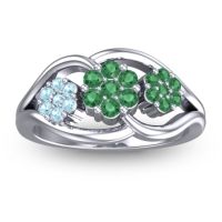 Emerald Fashion Ring In 14k White Gold With Aquamarine – Arama Simple Ring