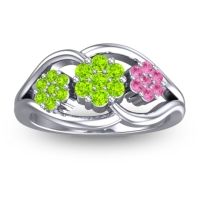 Peridot Fashion Ring In 18k White Gold With Pink Tourmaline – Arama Simple Ring