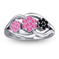 Pink Tourmaline Fashion Ring In 18k White Gold With Black Onyx – Arama Simple Ring