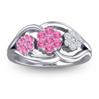 Pink Tourmaline Fashion Ring In 18k White Gold With Diamond – Arama Simple Ring