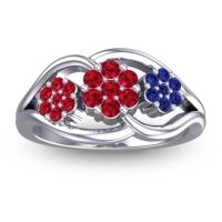 Ruby Fashion Ring In 14k White Gold With Blue Sapphire – Arama Simple Ring