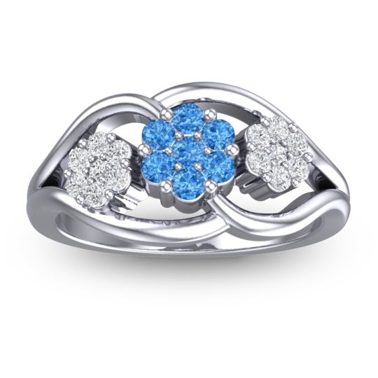Simple Floral Pave Arama Ring