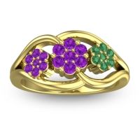 Amethyst Fashion Ring In 14k Yellow Gold With Emerald – Arama Simple Ring