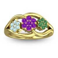 Amethyst Fashion Ring In 14k Yellow Gold With Aquamarine And Emerald – Arama Simple Ring