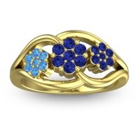 Blue Sapphire Fashion Ring In 14k Yellow Gold With Swiss Blue Topaz – Arama Simple Ring