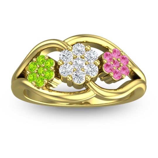 Simple Floral Pave Arama Ring
