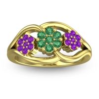 Emerald Fashion Ring In 14k Yellow Gold With Amethyst – Arama Simple Ring