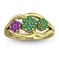 Emerald Fashion Ring In 14k Yellow Gold With Amethyst – Arama Simple Ring