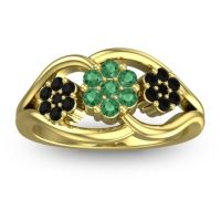 Emerald Fashion Ring In 14k Yellow Gold With Black Onyx – Arama Simple Ring