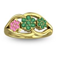 Emerald Fashion Ring In 14k Yellow Gold With Pink Tourmaline – Arama Simple Ring
