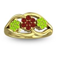Garnet Fashion Ring In 18k Yellow Gold With Peridot – Arama Simple Ring