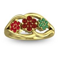 Garnet Fashion Ring In 14k Yellow Gold With Ruby And Emerald – Arama Simple Ring