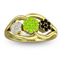 Peridot Fashion Ring In 18k Yellow Gold With Diamond And Black Onyx – Arama Simple Ring