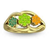 Peridot Fashion Ring In 14k Yellow Gold With Emerald And Citrine – Arama Simple Ring