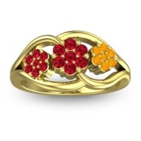 Ruby Fashion Ring In 14k Yellow Gold With Citrine – Arama Simple Ring
