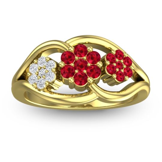 Simple Floral Pave Arama Ring