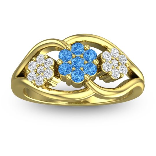Simple Floral Pave Arama Ring