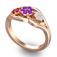 Simple Floral Pave Arama Ring