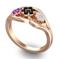 Simple Floral Pave Arama Ring