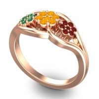 Simple Floral Pave Arama Ring